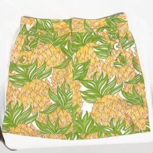 Lilly Pulitzer Women's Courtland Skirt In Goin' Pineapple Mini Skirt Size 8